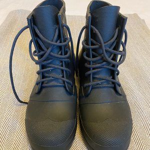 Hunter Men's Original Rubber Lace-up Rain Boots Waterproof Navy Blue Size 10